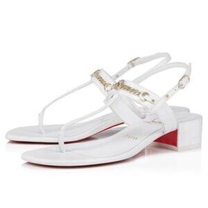 Christian Louboutin Mj Thong White Croc Effect Sandal Shoes